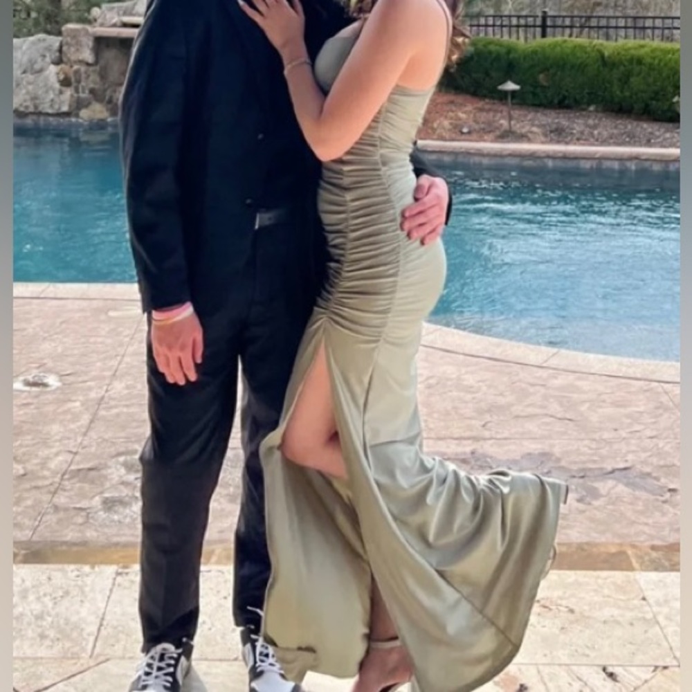 green prom dress